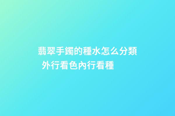 翡翠手鐲的種水怎么分類  外行看色內行看種